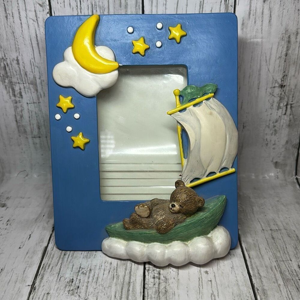 3D Teddy Bear Wooden Photo Picture Frame‎ Nursery Decor Multiple Photo Holder